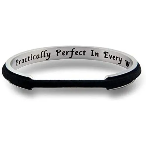 WUSUANED Mary Poppins Quote Practically Perfect in Every Way Hair Tie Grooved Cuff Bangle Bracelet Mother Daughter Friendship Gift WUSUANED Mary Poppins Quote Practically Perfect in Every Way Hair Tie Grooved Cuff Bangle Bracelet Mother Daughter Friendship Gift