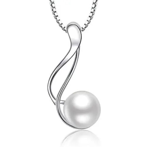 OneSight Freshwater Pearl Twist Pendant Necklace Jewelry 925 Sterling Silver Gift for Women