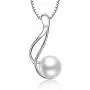 OneSight Freshwater Pearl Twist Pendant Necklace Jewelry 925 Sterling Silver Gift for Women