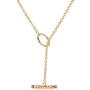Aurelia Mae 18K Gold Plated Gold Toggle Necklace Wrap Rolo Chain Necklace T-Bar Layering Link Chain Necklace