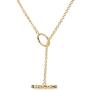 Aurelia Mae 18K Gold Plated Gold Toggle Necklace Wrap Rolo Chain Necklace T-Bar Layering Link Chain Necklace