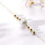 Freshwater Cultured White Pearl Bracelet 18K Yellow Gold Adjustable Link Chain 8-8.5mm Pearl Bracelet Wrist Jewelry Gifts for Women Girls