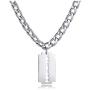 Hisatan Hip Hop Jewelry Punk Rock Biker Stainless Steel Razor Blade Pendant Necklace for Men with 20 Inch Chain