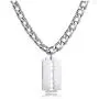 Hisatan Hip Hop Jewelry Punk Rock Biker Stainless Steel Razor Blade Pendant Necklace for Men with 20 Inch Chain