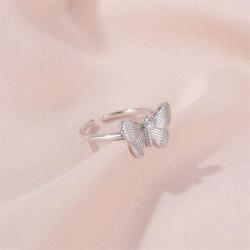 shanzuofeng Personality Metal Butterfly Ring Opening Adjustable Index Finger Ring Jewelry