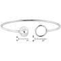 AeraVida Modern Circle and Ball Open Wrap .925 Sterling Silver Cuff Bangle Bracelet