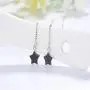 Frchalleretour Pearl Drop Stainless Steel Curved Threader Earrings for Professional Woman Pearl-Fringed Drop Dangle Tassel Chain Earrings Set Lightweight Hoop Dangle Tassel Earrings