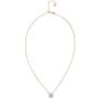 PAVOI 14K Gold Plated Post Faux Diamond Round Solitaire Pendant Halo Necklace | Gold Necklace for Women | Slider Adjustable
