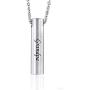 ZDBDH Personalized Memorial Keepsake Bereavement Gift Brushes Stainless Steel Bar Cylinder Cremation Pendant Necklace Loss of Dad Mom Pet Necklace for Pet Human Ashes,Free Chain 20'' ZDBDH Personalized Memorial Keepsake Bereavement Gift Brushes Stainless Steel Bar Cylinder Cremation Pendant Necklace Loss of Dad Mom Pet Necklace for Pet Human Ashes,Free Chain 20''