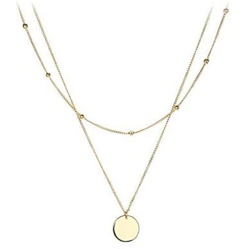 4Pcs Layered Coin Necklace for Women Gold Choker Necklace Disc Layering Necklace