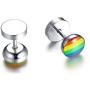 MPRAINBOW Relationship Earrings/Gay Lesibian Studs Earrings/Pride Princess Rainbow Jewelry/Stainless Steel/Love is Colorful