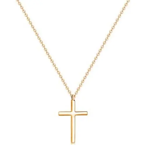Ovian Cross Pendant Necklace for Men 18K Gold Plated Stainless Steel Cross Necklace Simple Solid Cross Necklace Christians Jewelry for Boy Ovian Cross Pendant Necklace for Men 18K Gold Plated Stainless Steel Cross Necklace Simple Solid Cross Necklace Christians Jewelry for Boy