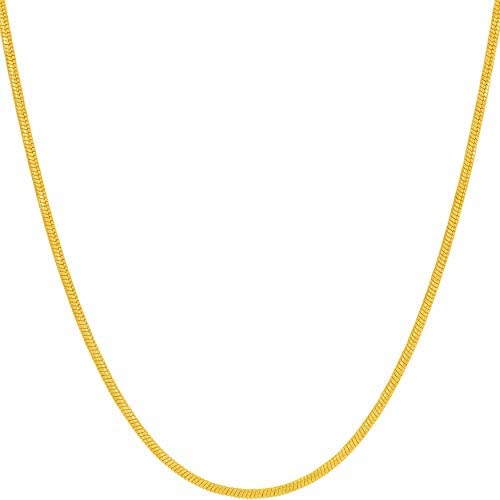 LIFETIME JEWELRY 1.5mm Snake Chain Necklace for Women and Men 24k Gold Plated