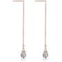 Sterling Silver Threader Earrings,TeardropCrossLineEar Cuff Threader Earrings for Women Girls