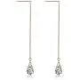 Sterling Silver Threader Earrings,TeardropCrossLineEar Cuff Threader Earrings for Women Girls