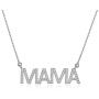 Women Gold Necklace Personalized Cubic Zirconia Word Love/MAMA Pendant Necklace 18K White Gold Plated Dainty Simple Handmade Jewelry Gift for Christmas/Valentines Day/Mothers Day