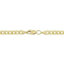 14K Yellow Gold Filled Solid Curb Chain Necklace, 3.6mm Wide