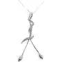 Hslsmxy Women Long Necklace Fox Snake Serpent Swan Dancing Girl Shaped Crystal Pendant Necklaces Sweater Casual Formal Dressing Decoration Fashion Jewelry for Girls Friends