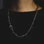 Punk Thistles Thorns Necklace Metal Barb Chain Safety Spur Duty Padlock Flame Fashion Necklace Trendy Hiphop Rock Jewelry for Men Boys Women