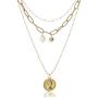 Layered Gold Coin Necklace for Women Boho Penny Design Pendant Circle Choker Sets Jewelry