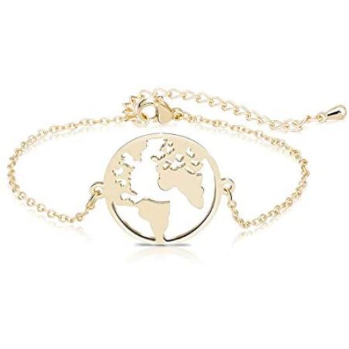MIXIA Vintage Round Origami World Map Necklace Women Geometric Earth Globe Map Necklace Circle Pendants Choker Jewelry 18''