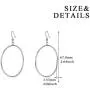 Sterling Silver/Rose Gold/Gold Plated Large Hoop Earrings Circle Dangle Drop Earrings for Women 40 50 60mm Sterling Silver/Rose Gold/Gold Plated Large Hoop Earrings Circle Dangle Drop Earrings for Women 40 50 60mm