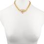LUX ACCESSORIES Pave Panther Chain Link Bling Necklace Matching Stud Earrings