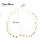 PPX 4 Gold Head Chain Set, Bohemian Style Circle Sequins Chain Jewelry Forehead Hair Band Clasp Decorations and Hair Band Tassels Pearl and Crystal Bracelet Slave Finger Ring Hand Harness with Box