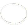 Sterling Silver 12'' + 3'' Italian Diamond-Cut MoonBeads Choker Necklace