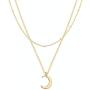 SHERLOVE Gold/Silver Crescent/Full/Circle Moon Pendant Necklace, Real Gold/Sterling Silver Plated Moon Necklaces for Women Girls Simple Necklace Boho Jewelry Moms Gift