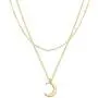 SHERLOVE Gold/Silver Crescent/Full/Circle Moon Pendant Necklace, Real Gold/Sterling Silver Plated Moon Necklaces for Women Girls Simple Necklace Boho Jewelry Moms Gift