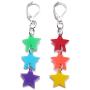 Cute Resin Heart-shaped Dangle Drop Earring Funny Cartoonn Rainbow Color stars Drop Earrings Acrylic Interlocking Heart Tassel Earrings for Women Girls Jewelry Gift