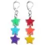 Cute Resin Heart-shaped Dangle Drop Earring Funny Cartoonn Rainbow Color stars Drop Earrings Acrylic Interlocking Heart Tassel Earrings for Women Girls Jewelry Gift