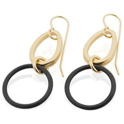 NIEVOS JEWELRY 24k Gold Plated Earring 24k Gold Plated, Oval Amorphic Linked Earring. Amorphic Style Designer Love Handmade For Her Made By Women Gift Jewelry