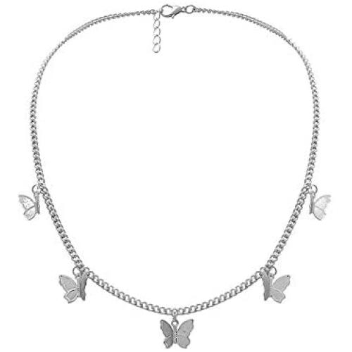 Butterfly Necklace for Women Charm Fly Butterfly Animal Tassel Pendant Necklace Girls Valentines Day Butterfly Gift Jewelry