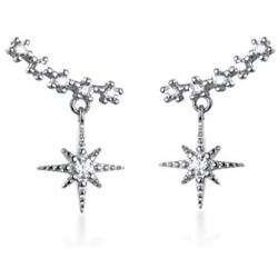 SLUYNZ Sparkling Star Drop Earrings for Women Teen Girls Sterling Silver Star Wrap Earrings Studs