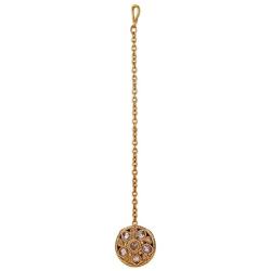 Efulgenz Indian Bollywood Vintage Antique Gold Plated Kundan Maang Tikka Head Chain Bridal Wedding Jewelry Hair Accessories