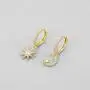 Moon And Star Charms Dangle Hoop Earrings for Women, Dangle Hoops for Teen Girls And Women, S925 14K Gold Plated with Cubic Zirconia Earrings