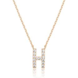 PAVOI 14K Yellow Gold Plated Cubic Zirconia Initial Necklace | Letter Necklaces for Women