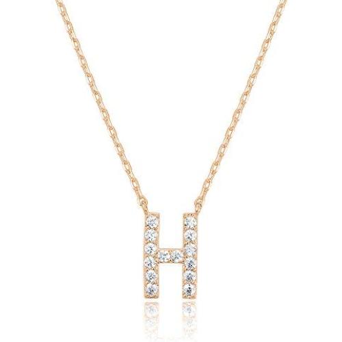 PAVOI 14K Yellow Gold Plated Cubic Zirconia Initial Necklace | Letter Necklaces for Women