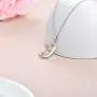 Anniversary Necklace Gifts Sterling Silver Crescent Moon Pendant Rose Flower with Pink Crystal Birthday Christmas Jewelry Gifts for Wife/Girlfriend/Mom Anniversary Necklace Gifts Sterling Silver Crescent Moon Pendant Rose Flower with Pink Crystal Birthday Christmas Jewelry Gifts for Wife/Girlfriend/Mom