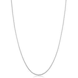 Sterling Silver or Yellow Gold Over Sterling Silver Round Cable Chain Pendant Necklace for Women (1.2 mm, 1.6 mm or 2.1 mm)