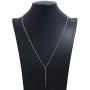 Long Pendant Necklace - Layer Simple Bar Necklace Disc Necklace Minimalist Y Strands for Women Girl