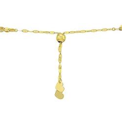 14K Gold Chain Triple Mariner Italian Adjustable Bracelet, 9''