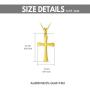 Solid Real 14K Gold Cross Necklace, Delicate Gold Italian Cross Pendant Necklace Religious Faith Jewelry for Women, Girls, 18 inch