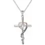 JZMSJF 925 Sterling Silver Faith God in My Heart Infinity Cross Pendant Y Shaped I CAN DO All Things Adjustable Long Chain Sweater Necklace for Women Girls
