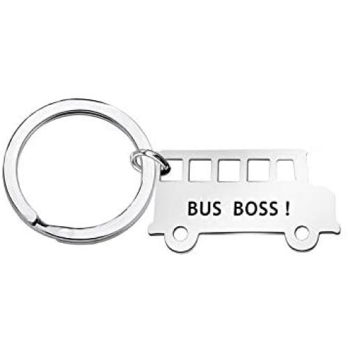 SEIRAA Bus Boss Keychain Bus Driver Gift Drive Safe Jewelry Appreciation Gift for School Bus Driver