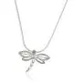925 Sterling Silver Dragonfly Pendant Necklace with 2mm Created Blue Opal, 18'' + 4'' Extender 925 Sterling Silver Dragonfly Pendant Necklace with 2mm Created Blue Opal, 18'' + 4'' Extender