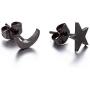 4 Pairs Tiny Stud Earrings Set for Girls Stainless Steel Hypoallergenic Cute Moon Star Stud Earrings for Women Children Valentines Day Birthday Gifts (4 Pairs Moon Star)