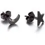 4 Pairs Tiny Stud Earrings Set for Girls Stainless Steel Hypoallergenic Cute Moon Star Stud Earrings for Women Children Valentines Day Birthday Gifts (4 Pairs Moon Star)